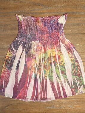 Fleurish Pink Ruched Smocked Women's Top